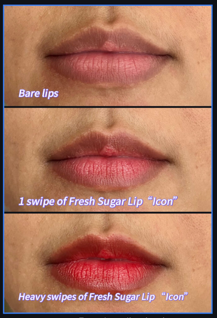 Fresh Sugar Lip Treatment on shade Icon lip swatches